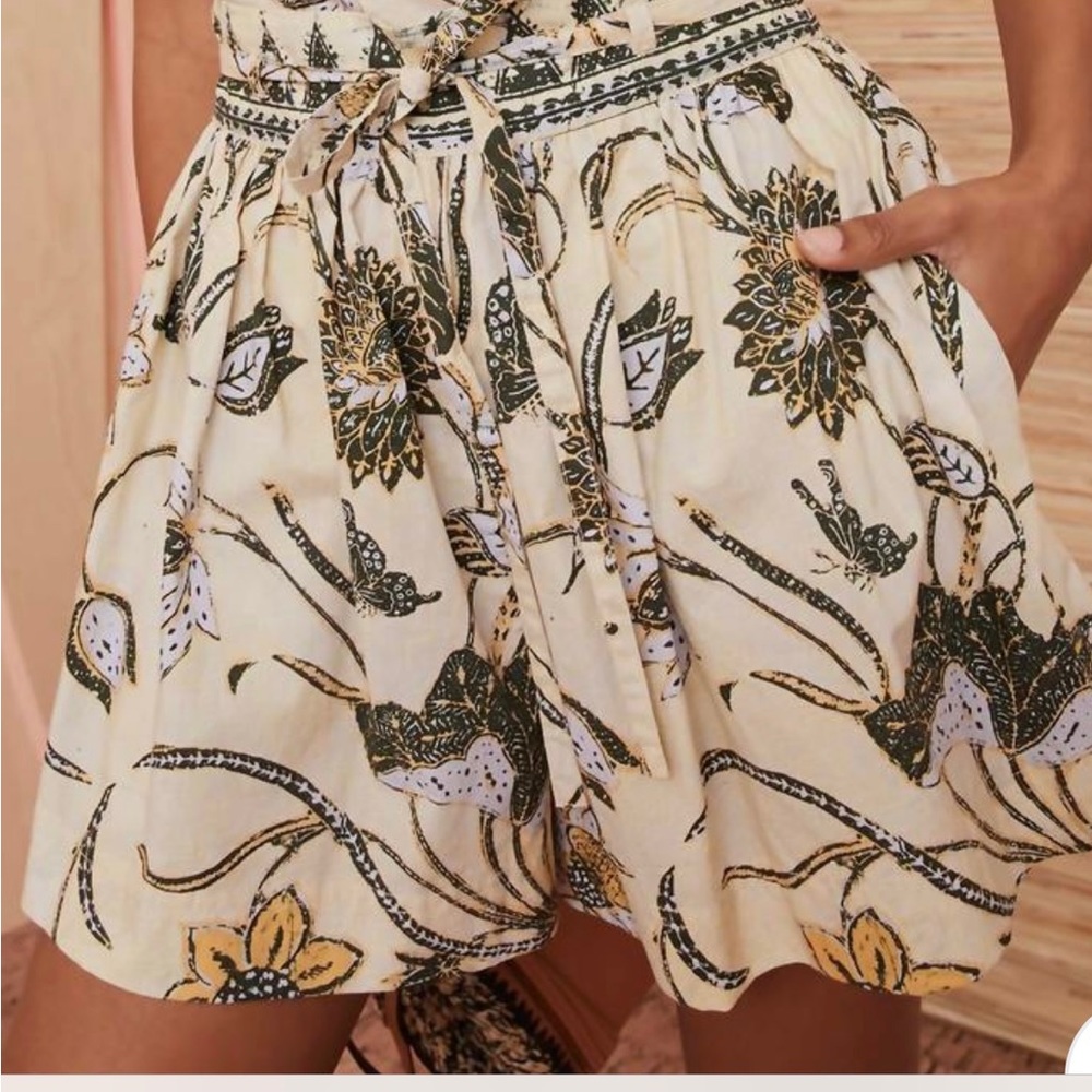 Ulla Johnson Cream Floral Printed Shorts